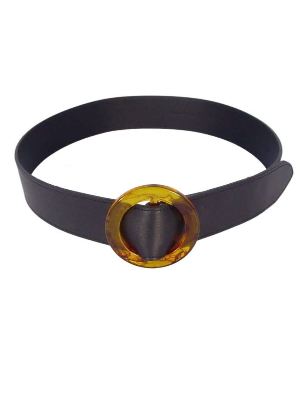 BANANA REPUBLIC Wide Belt Tortoise Shell Buckle Women's M/L - GUATEMALA - Picture 2 of 5